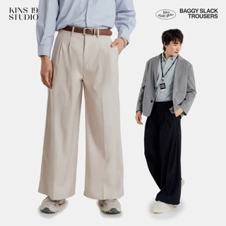 KINS 19 STUDIO | BAGGY SLACK TROUSERS กางเกงขากระบอกคินส์ [KN228]