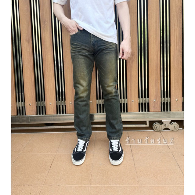 กางเกงยีนส์กระบอกเล็กดีเทลใหม่(รหัส500)
