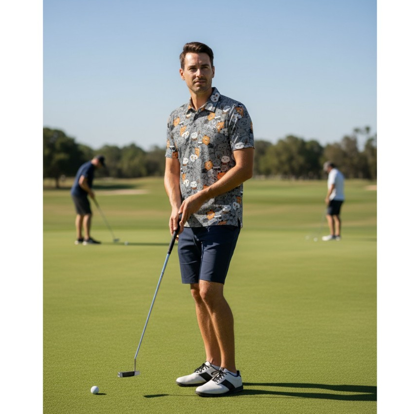 เสื้อกอล์ฟ Flyght Polo Golf Shirt Cat vacation