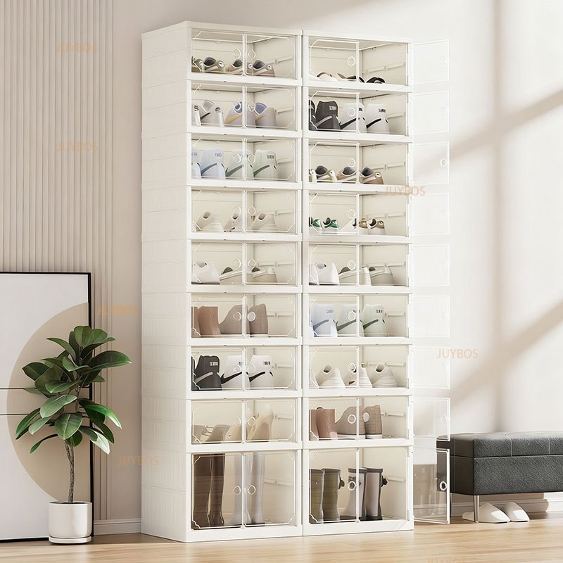 juybos ตู้รองเท้าพับได้ ขนาดพกพาได้ | ป้องกันฝุ่น สวยงาม ใช้ทุกพื้นที่ | ติดตั้งง่าย ทนทาน รับน้ำหนักดี