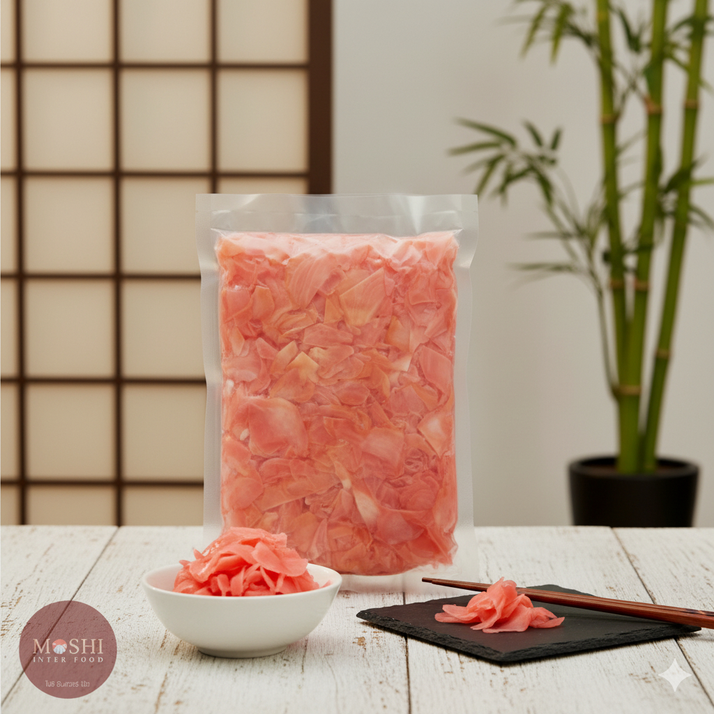 ขิงดอง สไลด์สามรส สีชมพู 1000 G.
