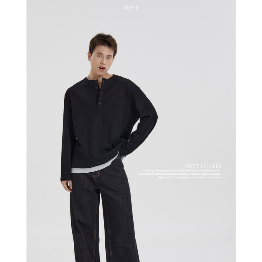 REEVE SOFT HENLEY-เสื้อ Henley