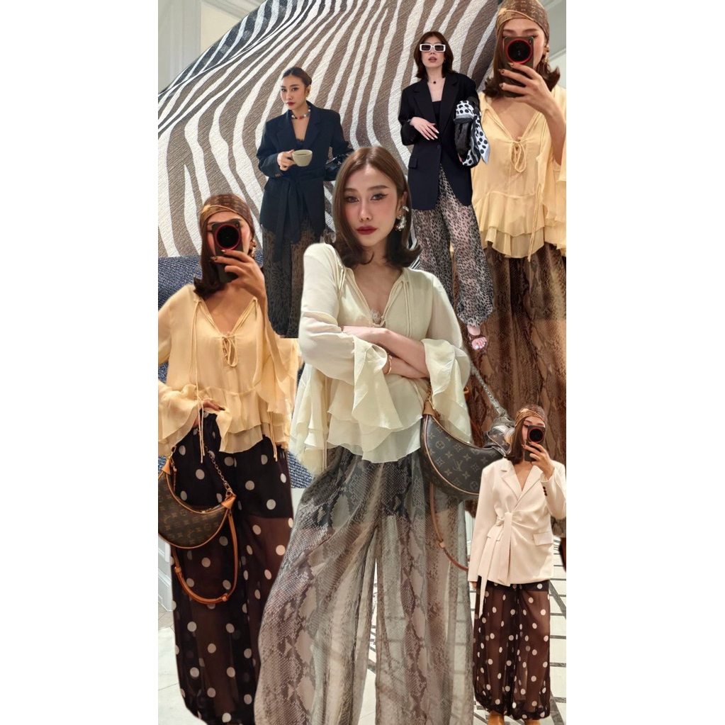 9969 🦓🐆New Arrival 🦓🐆 STUDIOX2 Zabra & Leopard BALLOON PANTS (490฿) กางเกงทรงบอลลูน จินนี่ รุ่นนี้จะใช้ผ้าชีฟอง พิมพ์ลาย