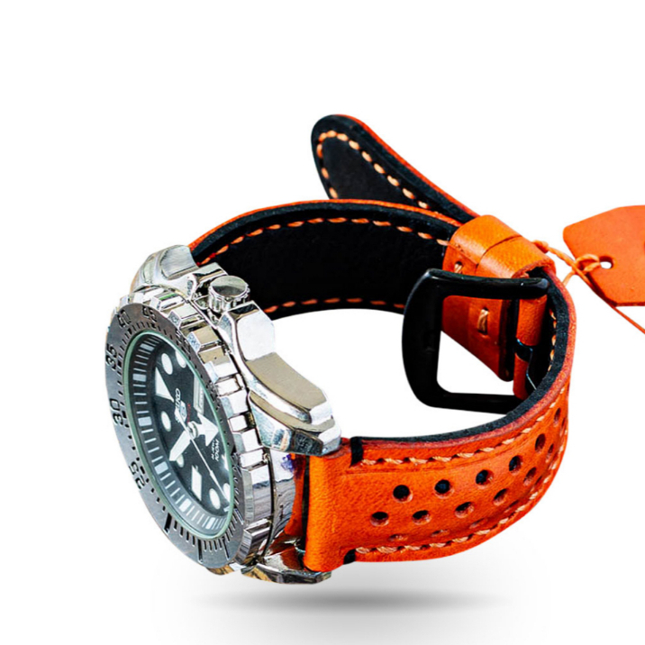 สายนาฬิกาข้อมือ, Handmade, Firmly 503, (OP) Style, Leather Watch Strap, Italian Veg Tanned