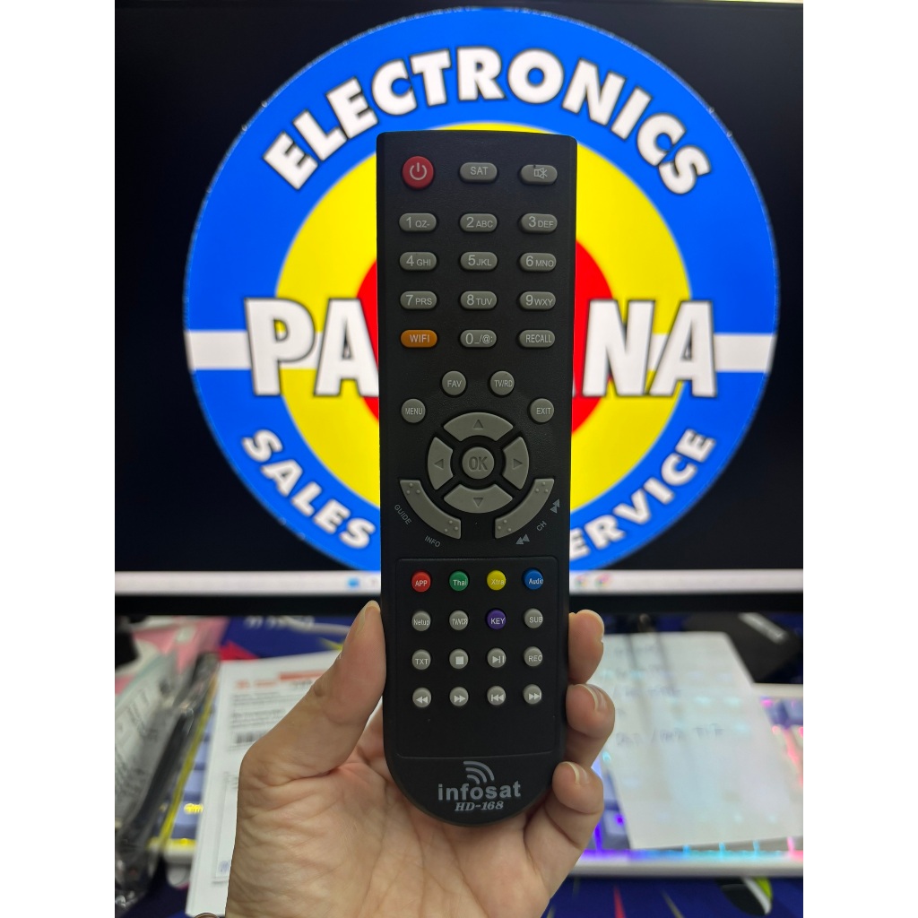 รีโมทกล่องจานดาวเทียม INFOSAT สำหรับรุ่น Q-168 / K-168 / T-168 ใช้งานง่าย ทนทาน