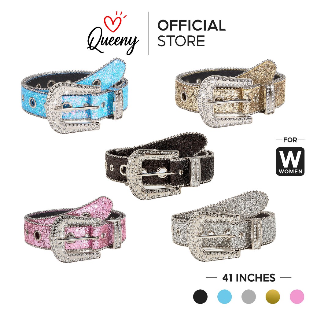 เข็มขัดแฟชั่น Y2K Rhinestone แฟชั่นเกาหลี เข็มขัดแฟนซี มี 5 สี ให้เลือก K1🔥สินค้าพร้อมส่ง🔥