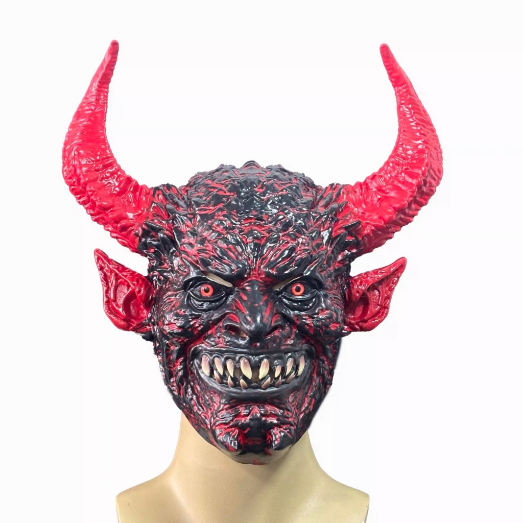 พร้อมส่ง👹หน้ากากซาตาน หน้ากากผีฮาโลวีน Satan mask Halloween party Devil 666 cosplay หน้ากากผี scary 