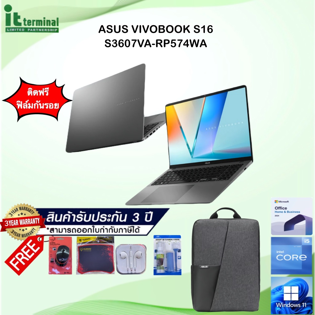 NOTEBOOK (โน้ตบุ๊ค) ASUS VIVOBOOK S16 S3607VA-RP574WA - MATTE GRAY
