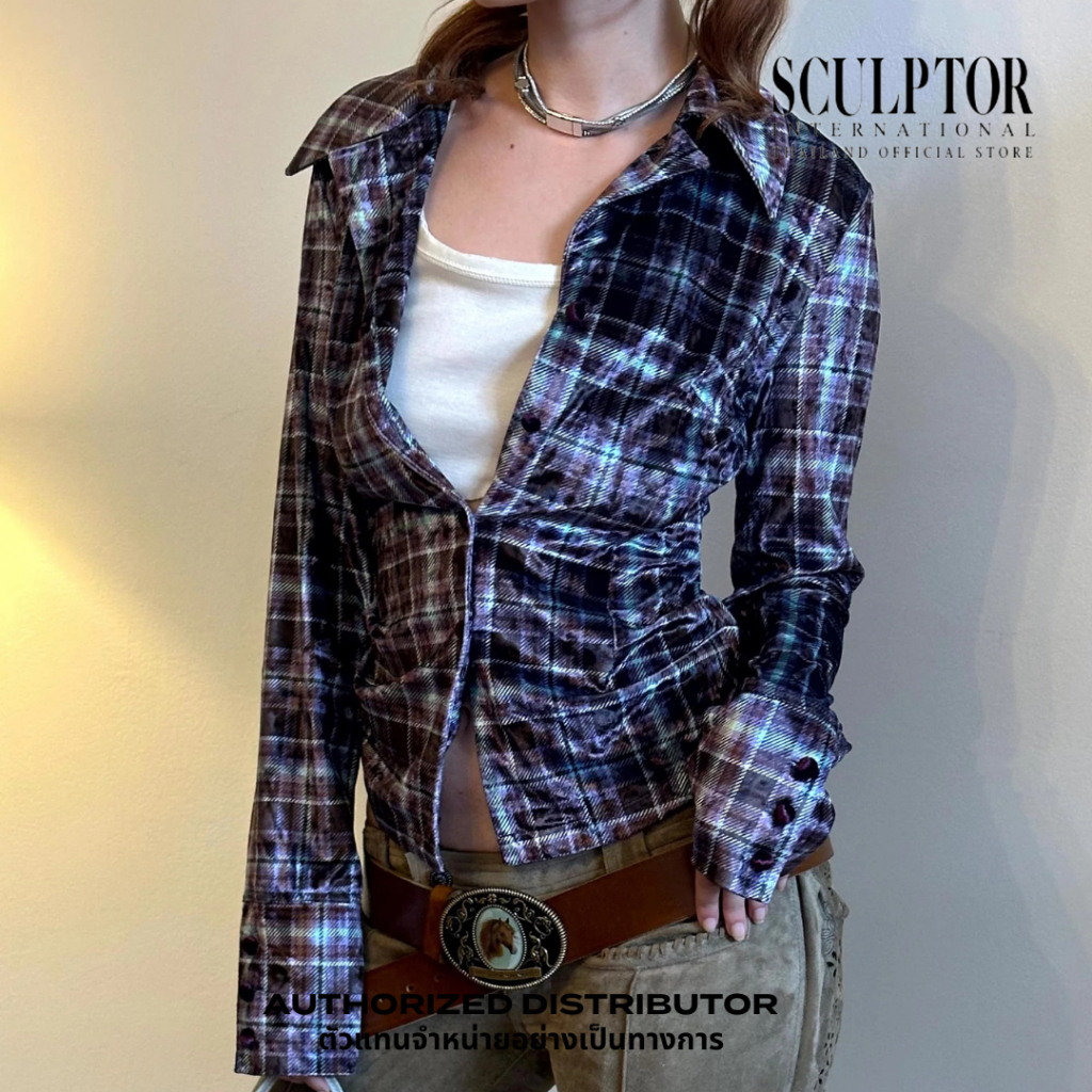 SCULPTOR® เสื้อ Velour Collar Shirt