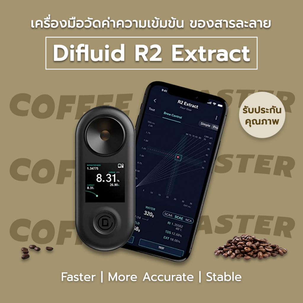 ของแท้☕ Coffee DiFluid R2 Extract Refractometer เครื่องมือวัดค่า ความเข้มข้น ของสารละลาย ในน้ำ กาแฟ ที่ได้ จากการสกัด – โปรปัง