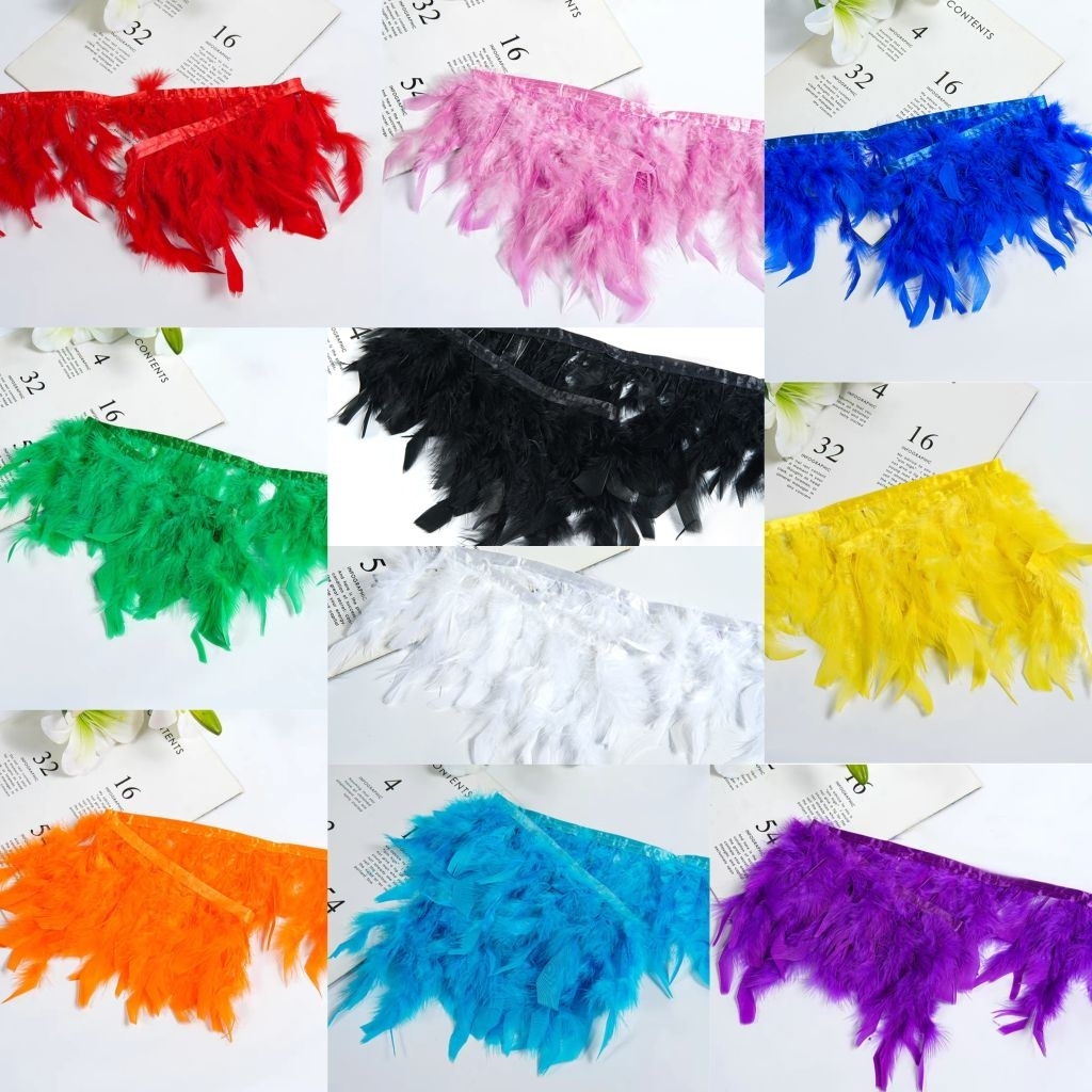 ขนนกตกแต่ง​ ขนนก​ ขนไก่งวง ​1เมตร พร้อมส่งจากไทย มี10สีให้เลือก