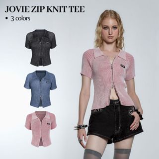 Merge Official - Jovie Zip Knit Tee (พร้อมส่ง)