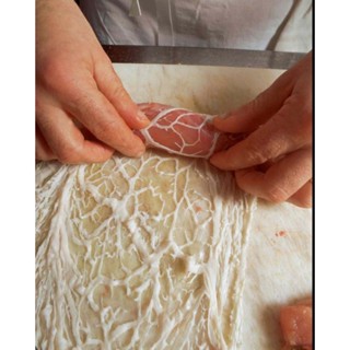 ไขมันแกะ แบบตาข่าย [Lamb Caul fat] ฮาลาล เอามาพันเนื้อสัตว์ …