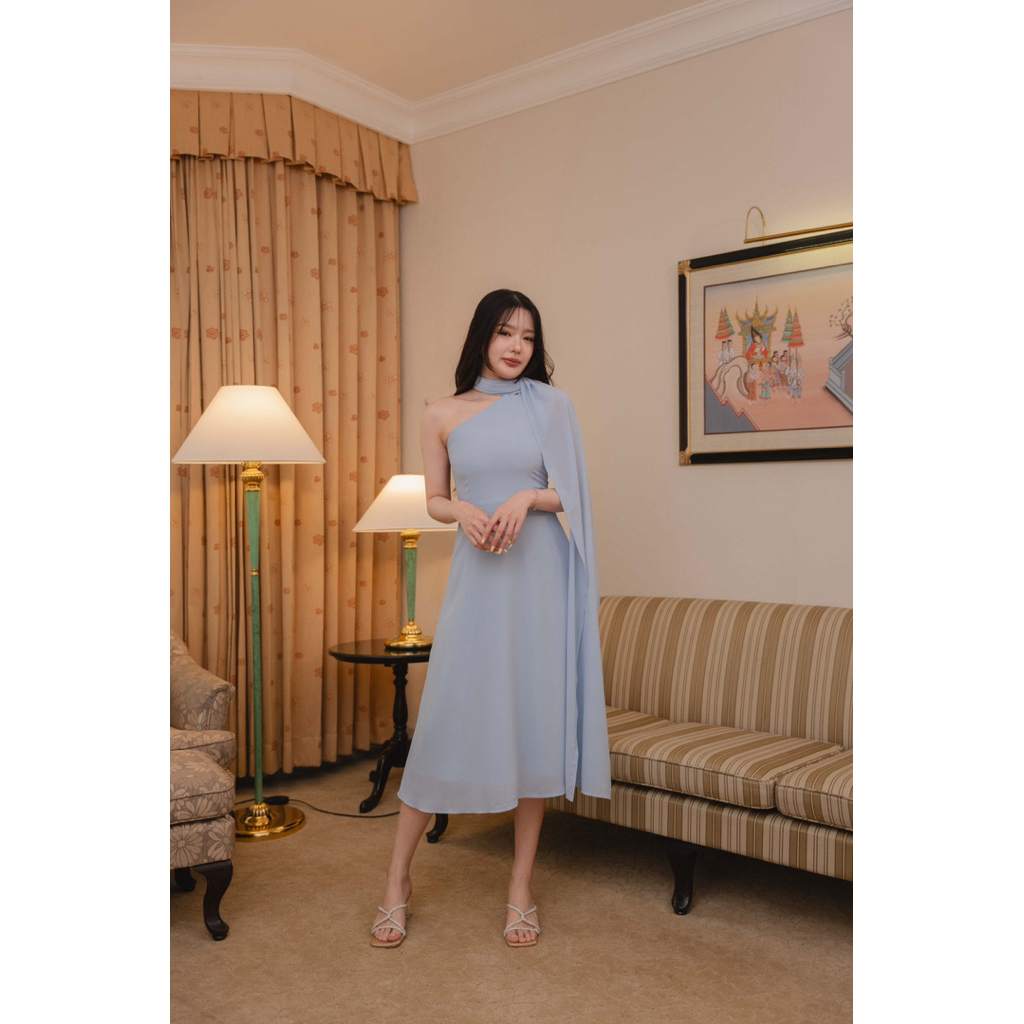 Ralin Vierra dress เดรสชีฟองผ้าพันคอ คลุมไหล่
