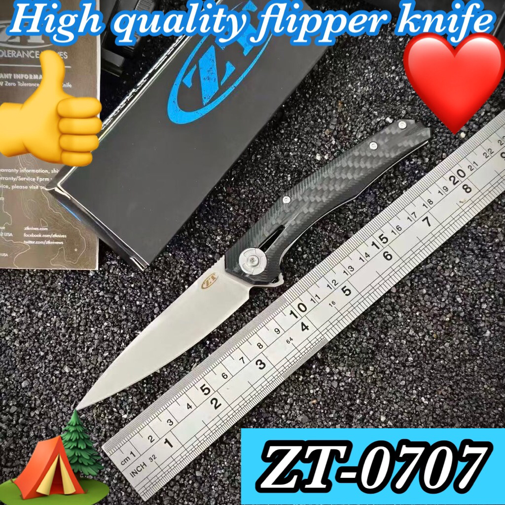 High quality flipper knife ZT-0707CF for collection and use camping 🏕️