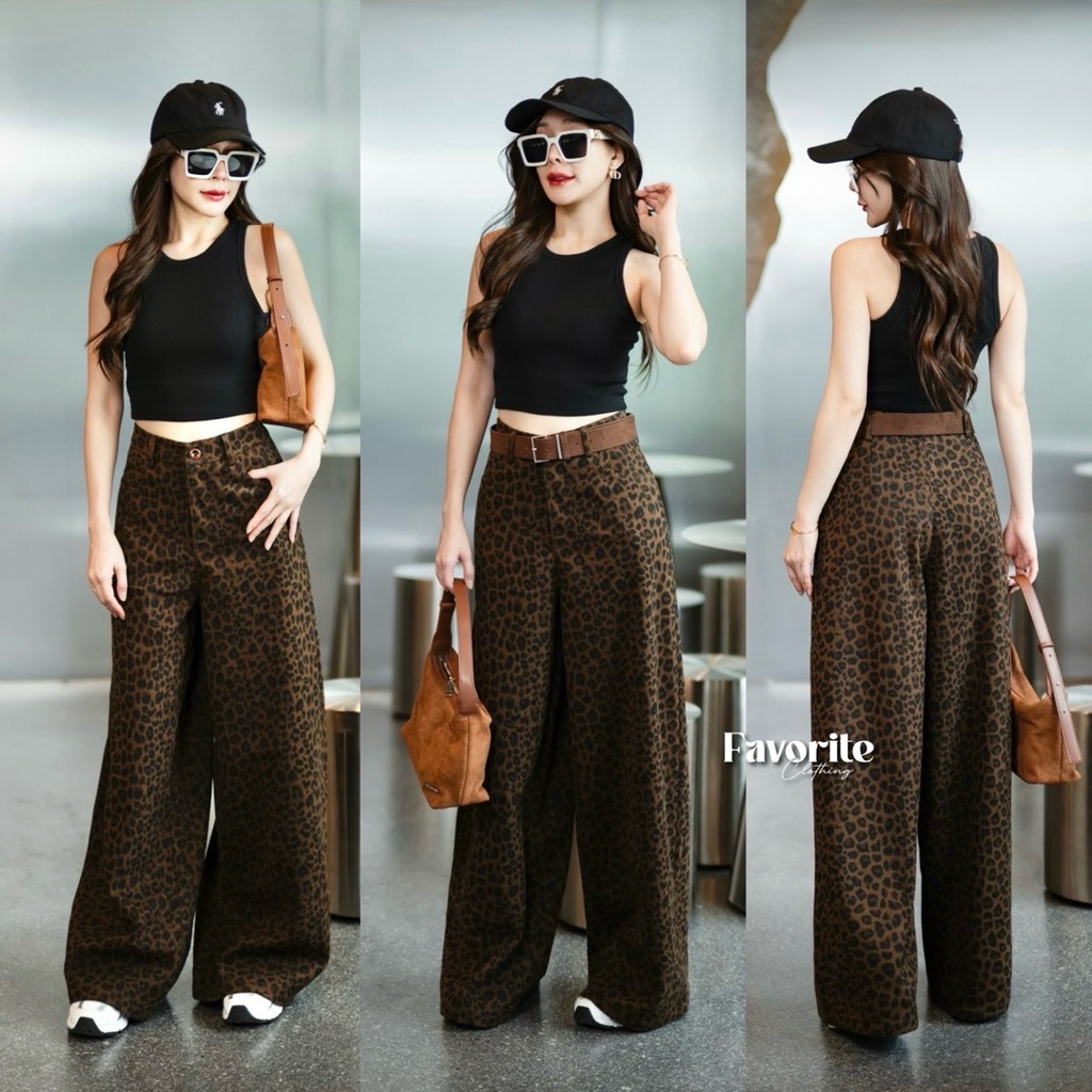 🌈🌿🌼🌺🌸🤎🖤🇰🇷 Tiger Suede Long Pant &Belt