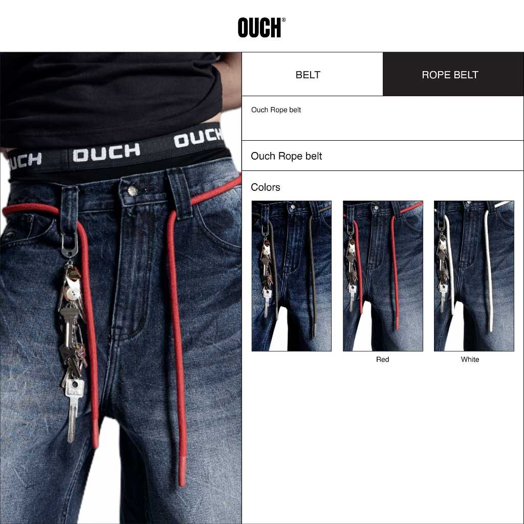 [Ouch] Rope Belt เชือกกลม มี 3 สี