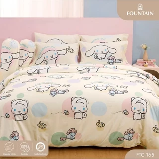FOUNTAIN ลาย Cinnamoroll : ผ้าปูที่นอน (ไม่รวมผ้านวม) ขนาด 3.5ฟุต/ 5ฟุต/ 6ฟุต