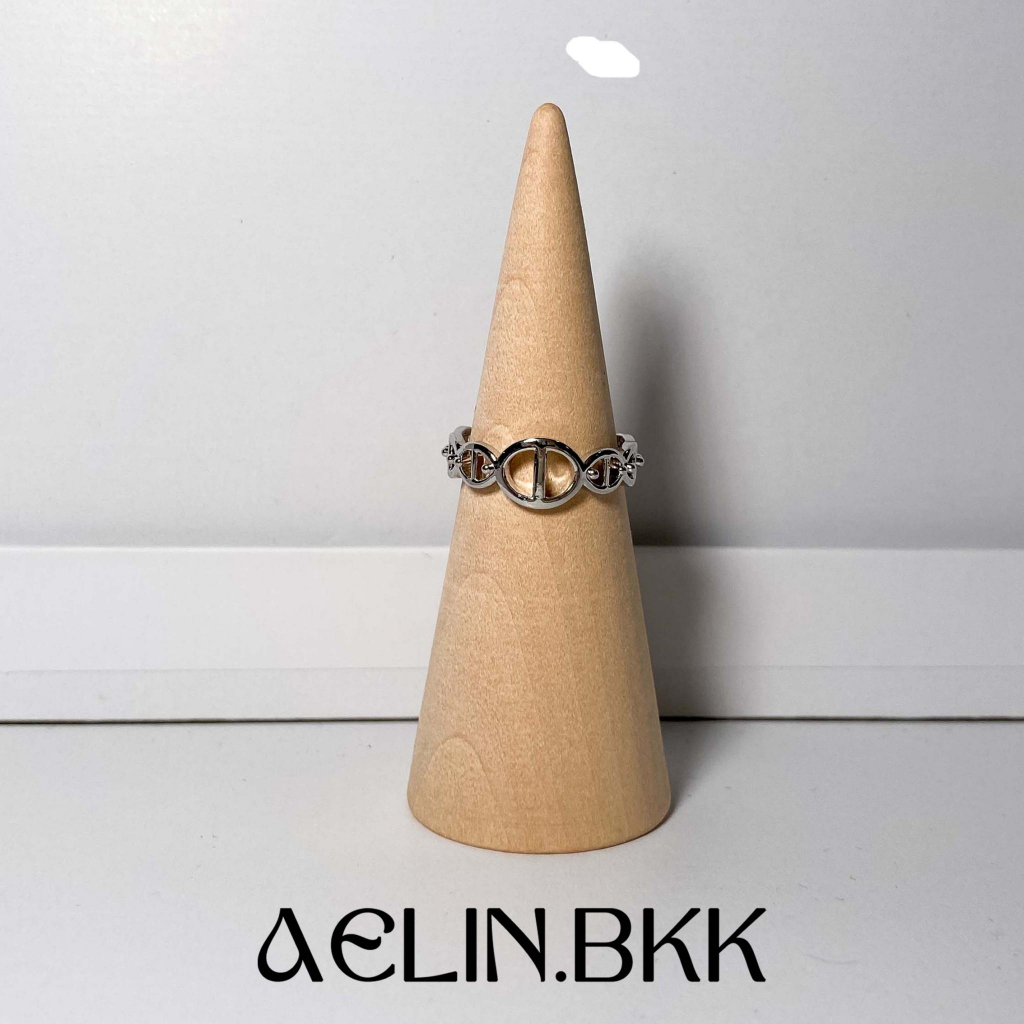 Aelin.bkk แหวนเงิน เคลือบโลหะ สามารถปรับได้ บีบได้ รูปที่ 6