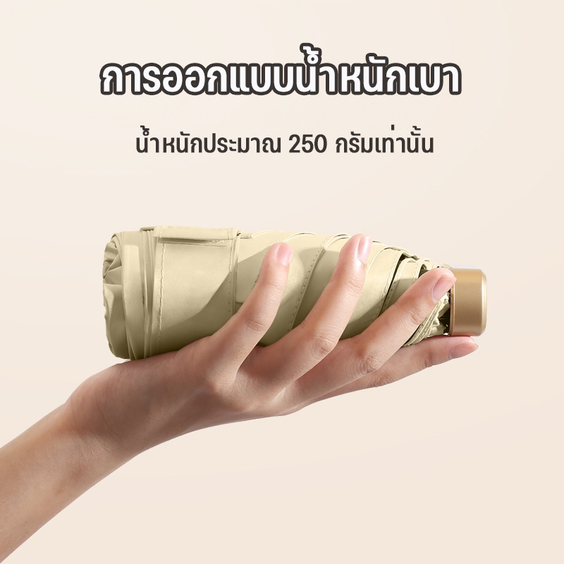 ร่มแคปซูล ร่มUPF 50+ ร่มพับ กัน UV ไซส์พกพา กันยูวี 100% ร่มขนาดเล็ก ร่มพับ มินิ แบน บาง เบา แข็งแรง เหมาะพกพา รูปที่ 2