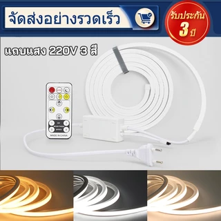 ไฟแถบ LED 3 สี กันน้ำ IP65 รีโมทคอนโทรล 220V ไฟแถบ LED ยืดหยุ่น ได้ 5M/10M/30M