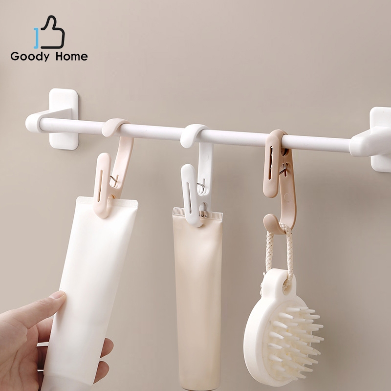 Goody Home ที่หนีบผ้าพลาสติก ออกแบบโค้งมนสามารถห้อยได้ จำหน่ายเป็นแพ็ค 10ชิ้น