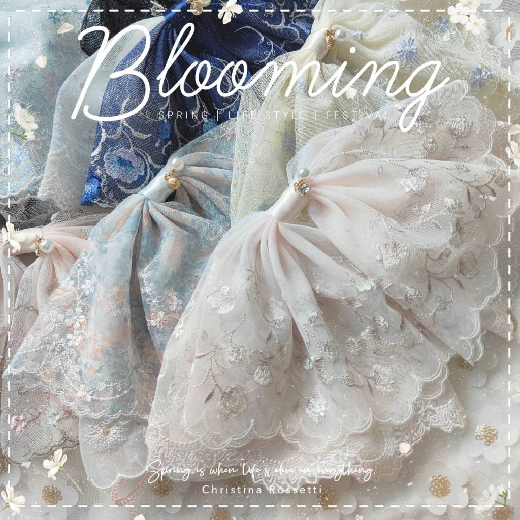 A Dream (8สี🎀) 𝙉𝙚𝙬!! กิ๊บสปริงโบว์ลูกไม้ระบาย2ชั้นชายยาวเพื่อความหวานสวย กิ๊บไซร์ 8ซม. (พร้อมส่ง🚛)
