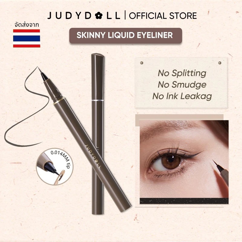 [อัลตร้าไฟน] Judydoll Eyeliner จูดี้ดอล อายไลเนอร์ กันน้ํา ดินสอ สีน้ําตาล ติดทนนาน Eyeliner แห้งเร็ว JDE1766