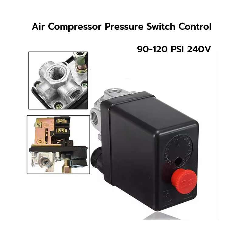 สวิทซ์ออโต้ปั๊มลม (Air pressure switch) แบบ 1 ทาง และ แบบ 4 ทาง จุกแดง