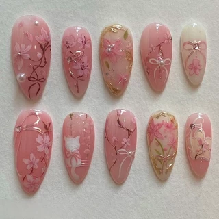 【สินค้าใหม่DD1131] พร้อมส่งในไทย แฟลชเจาะเล็บปลอม เล็บปลอมกันน้ำ กล่องละ 24 ชิ้น เล็บปลอมสำเร็จรูป