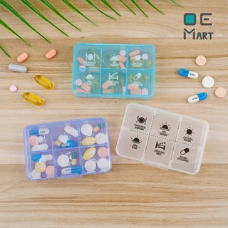 กล่องใส่ยา 6 ช่อง ตลับยา ODDEVEN พร้อมส่ง ตลับยาแบบพกพา ตัวหนังสือภาษาไทยชัดเจน Food Grade BPA Free OE Mart