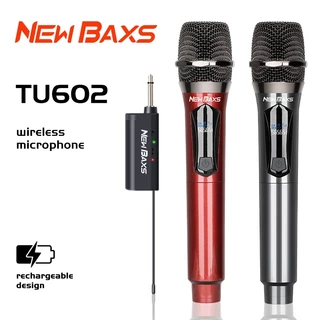 NEW BAXS [รุ่นอัพเกรดการชาร์จ] TU602/SU602/KP602 ไมโครโฟนไร้สาย UHF การชาร์จ 5V, Plug and Play 6.5 มม. ระยะรับ 50 ม. KTV