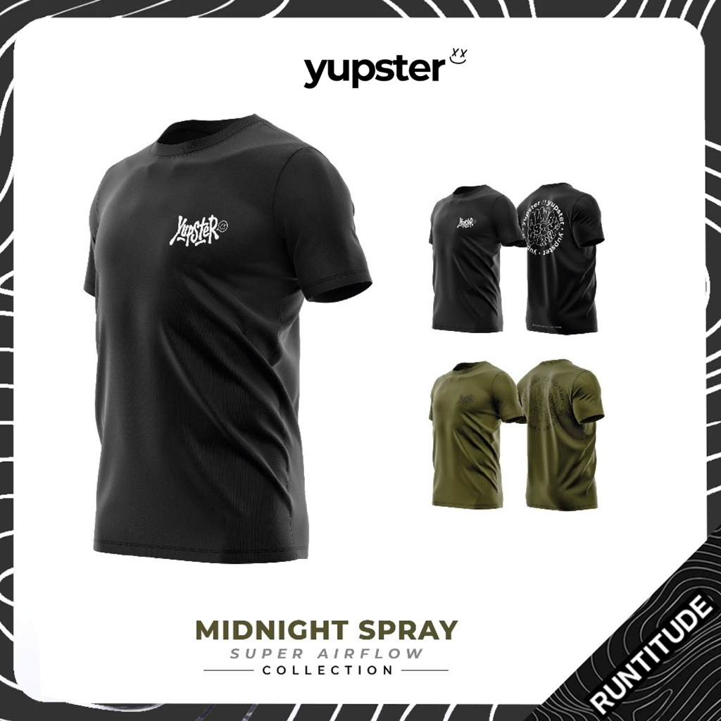 YUPSTER เสื้อวิ่ง Running Shirt รุ่น Midnight Spray - Super Airflow เนื้อผ้าดี แห้งเร็ว ใส่ได้ทุกกิจกรรม กีฬา