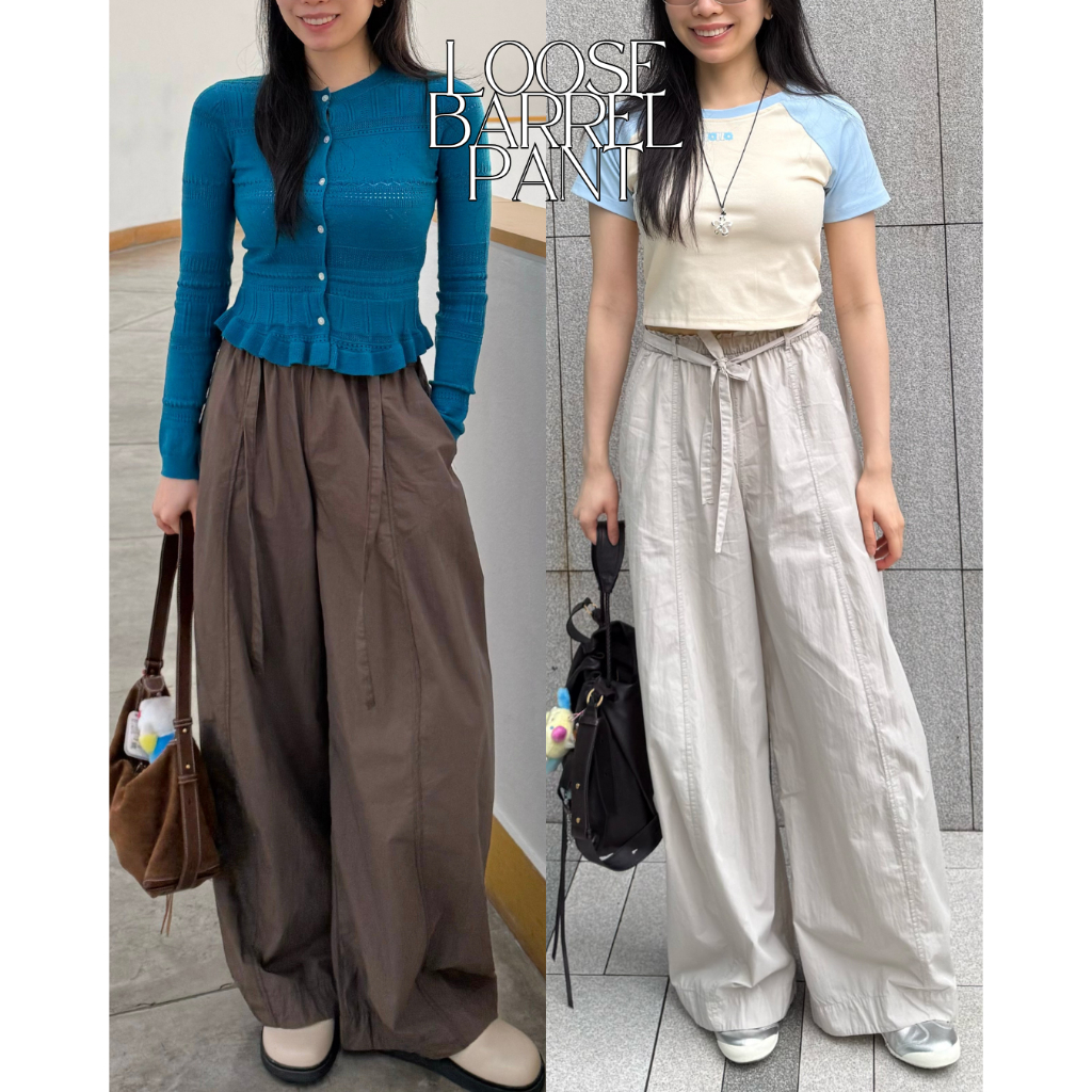 UIUI | LOOSE BARREL PANT กางเกงทรงโค้ง