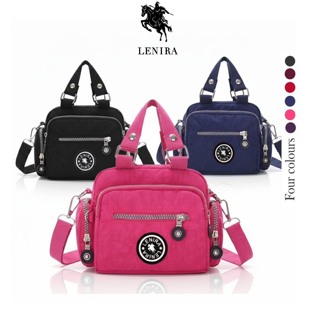 Lenira(B1207) กระเป๋าสะพายข้างใบเล็กน่ารัก ช่องเยอะ ถือได้ (ล็อตใหม่โลโก้ ดำLENIRA)