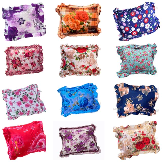 ปลอกหมอนใบกลาง ขนาด 14.5x19 นิ้ว ติดระบาย สีสันสีใส สีไม่ตก ลายชัดสวย