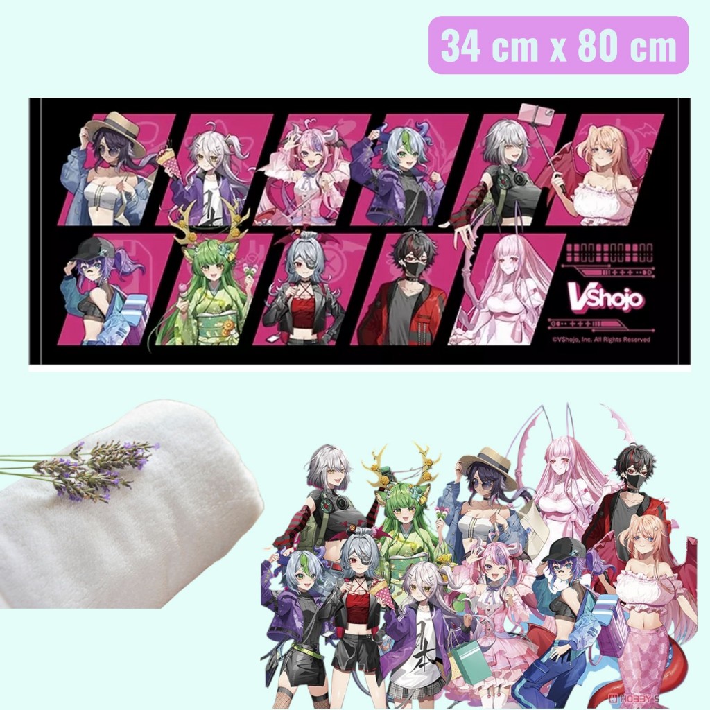 D940 ผ้าเช็ดตัวและผ้าเช็ดมือ ผ้าเช็ดตัวแบบคลัสเตอร์ "Virtual YouTuber VShojo"