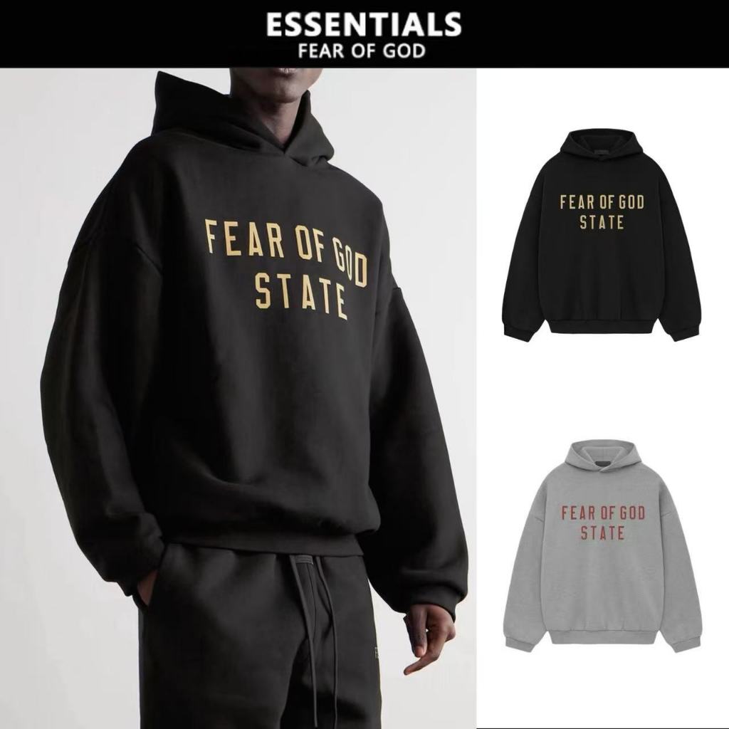 เสื้อฮู้ด Fear of God Essentials Fleece Hoodie FOG  ( FALL24 ) Black