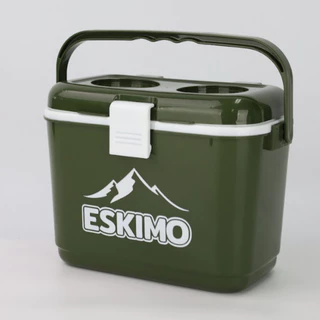 ESKIMO COOLER กระติกน้ำพลาสติกเก็บความเย็น ทรงเหลี่ยม หูล็อค หูหิ้ว เก็บเย็นนาน 12 ชม. 3L / 4L สีน้ำเงิน สีครีม