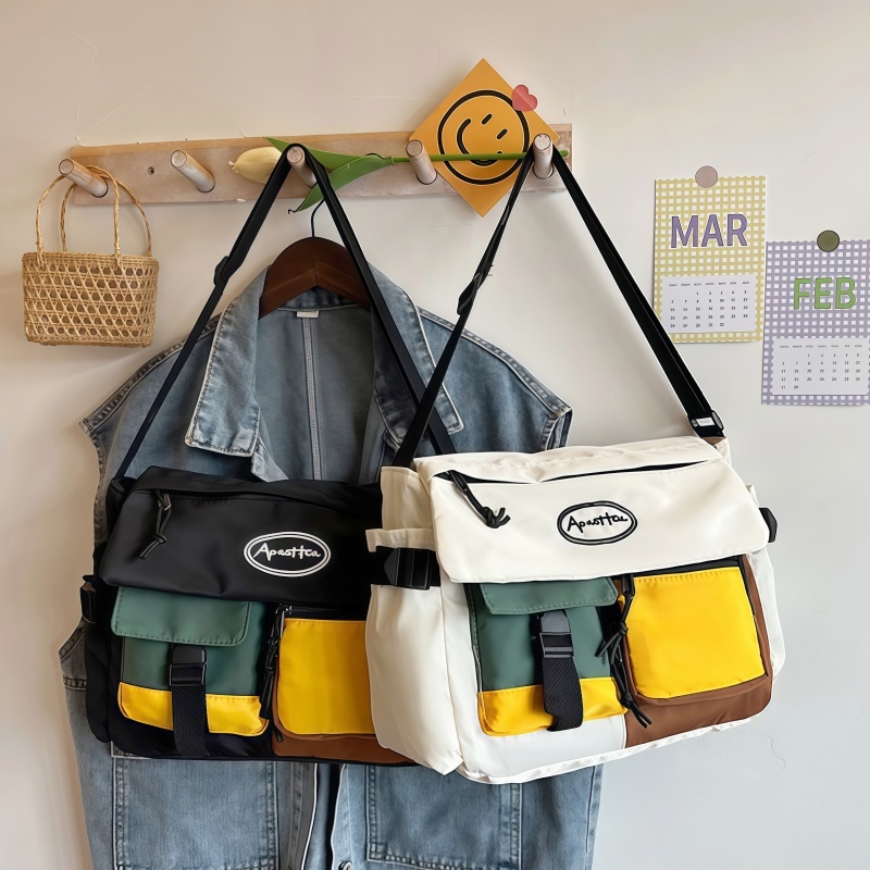 กระเป๋าสะพายไหล่ลําลอง ขนาดใหญ่ จุของได้เยอะ แบบเรียบง่าย แฟชั่นสำหรับผู้ชายผู้หญิง - รูปที่ 3