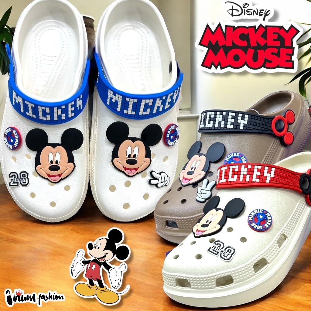 NFshoes Micky Mouse OPTA รองเท้าหัวโตผู้ใหญ่ ลิขสิทธิ์แท้ 100% พื้นสูง1นิ้ว นิ่มเบา วัสดุ EVA ใส่ง่าย ทนทาน ไม่ติดกาว
