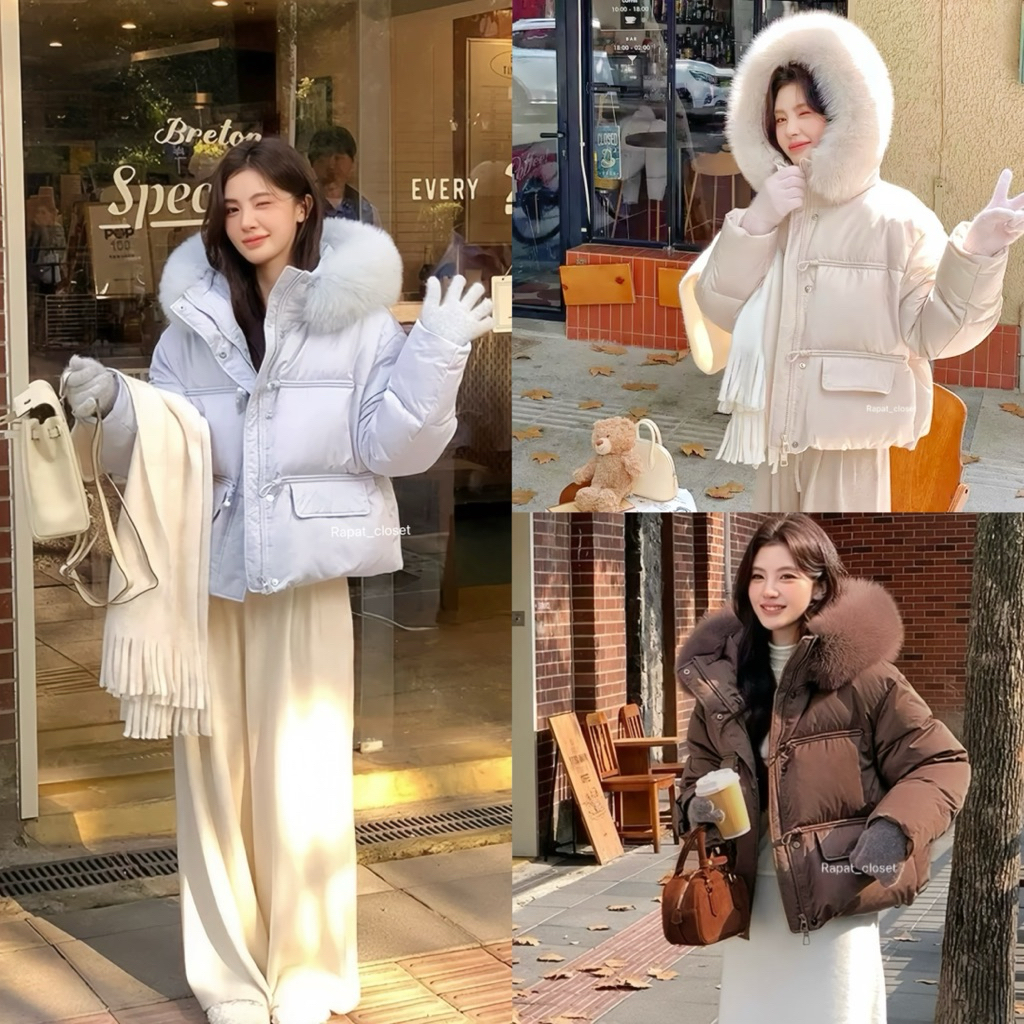 Rapat_closet R032 Elly Hooddie พร้อมส่ง เสื้อโค้ท เสื้อแจ็คเก็ต เสื้อกันหนาวมีฮู้ดู