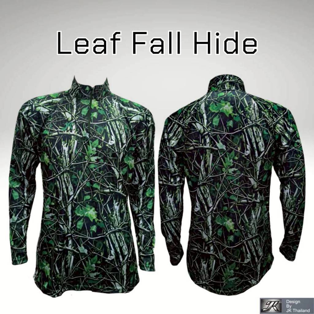 Leaf Fall Hide มี 9 สี เสื้อตกปลา คอตั้ง ฮู้ด แขนยาว JK Thailand เสื้อกันยูวี UV 80% แห้งเร็ว