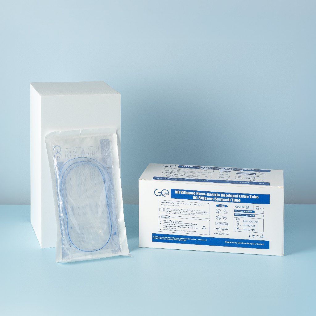 **ยกกล่อง 15 เส้น** สายให้อาหาร ซิลิโคน สายให้อาหารทางจมูก (สายนิ่ม) NG Tube Silicone