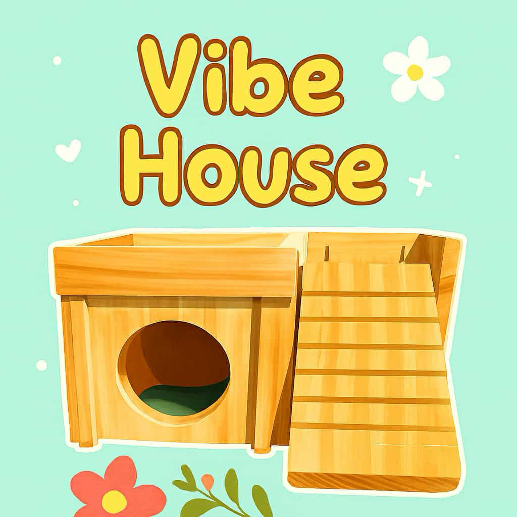[Animal KOKO] บ้านแฮมสเตอร์ไม้ Vibe House | บ้านสัตว์เล็ก น่ารัก แข็งแรง พร้อมทางลาด | ของเล่นแฮมสเตอร์ หนูแฮมสเตอร์