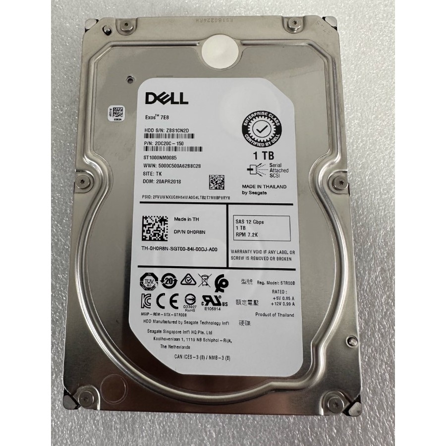 Dell SAS 1TB 3.5" Enterprise 12Gbps 0H0R8N