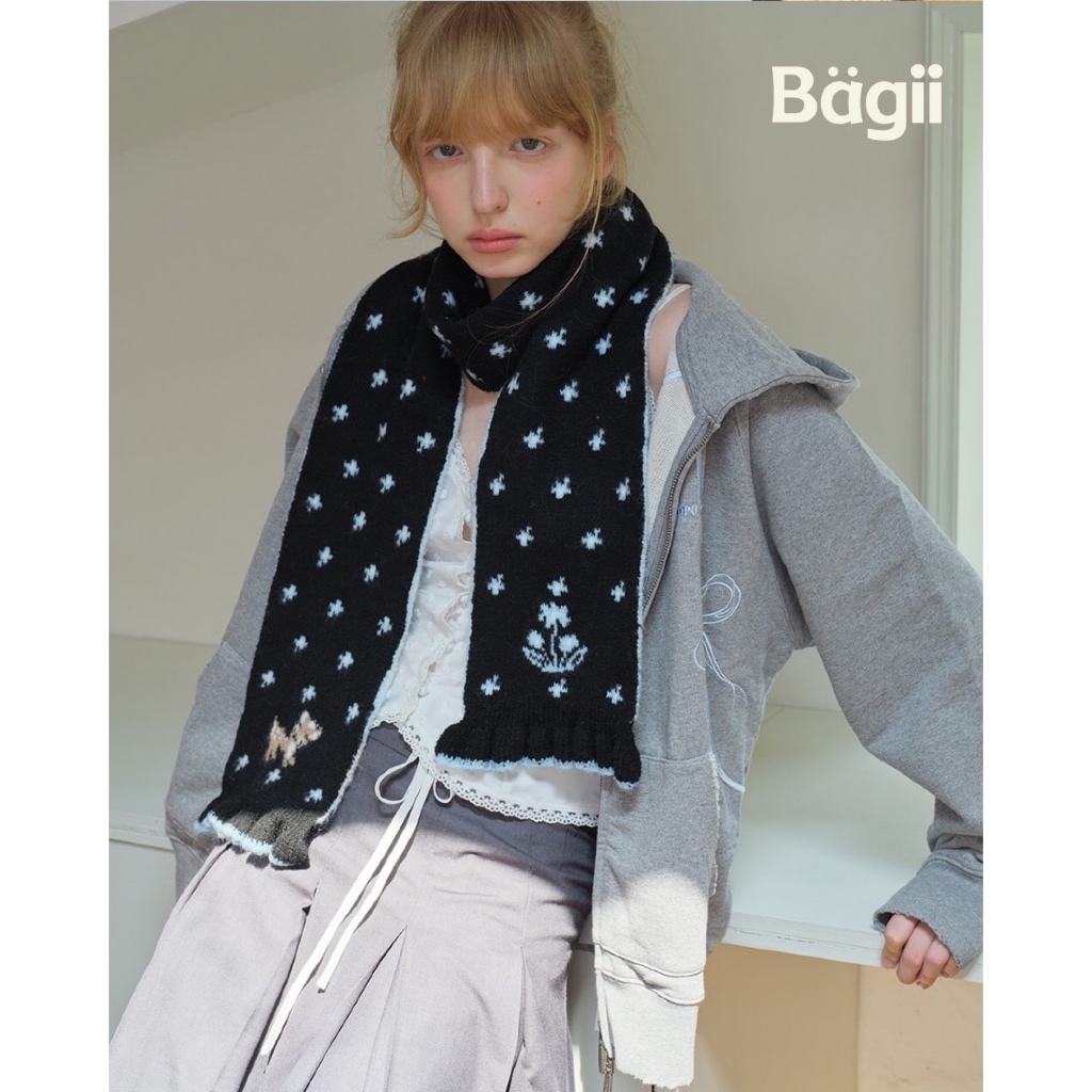 Bagii | Wool｜Black-Brown Scarf | 6% Wool | ผ้าพันคอ ขนสัตว์ ผ้านิ่ม กันหนาว แมชง่าย ใส่สบาย BG100927
