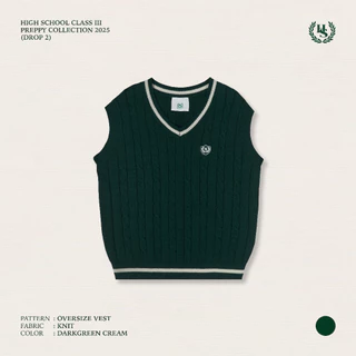 Highschool Preppy Collection 2025 Oversize Vest เสื้อกั๊ก โอเวอร์ไซส์ คอวี - TPB03221