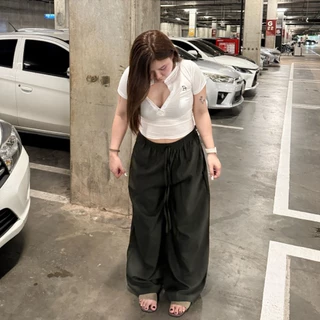 กางเกงขากระบอก กางเกงขายาว ผ้าไมโคร มีไซส์ M-XL สาวอวบใส่ได้ เอวยางยืด รุ่น กางเกงไมโคร Micro
