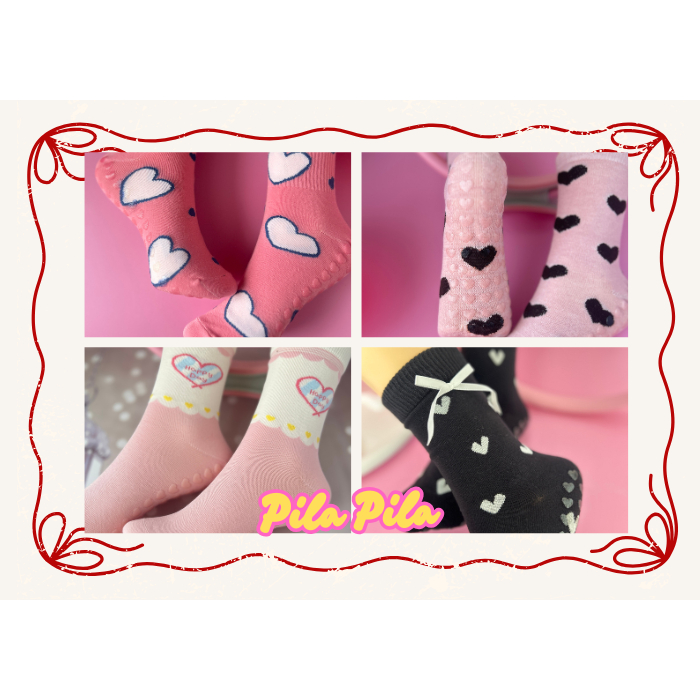 Pila Pila pilates Socks ถุงเท้าพิลาทิส แฟชั่น มีกันลื่น Heart Series